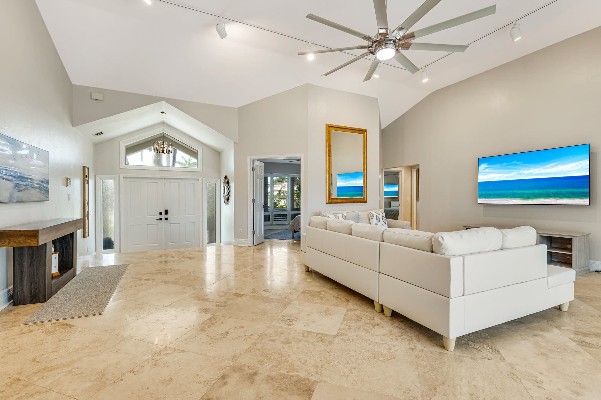 Living room looking toward the front entry