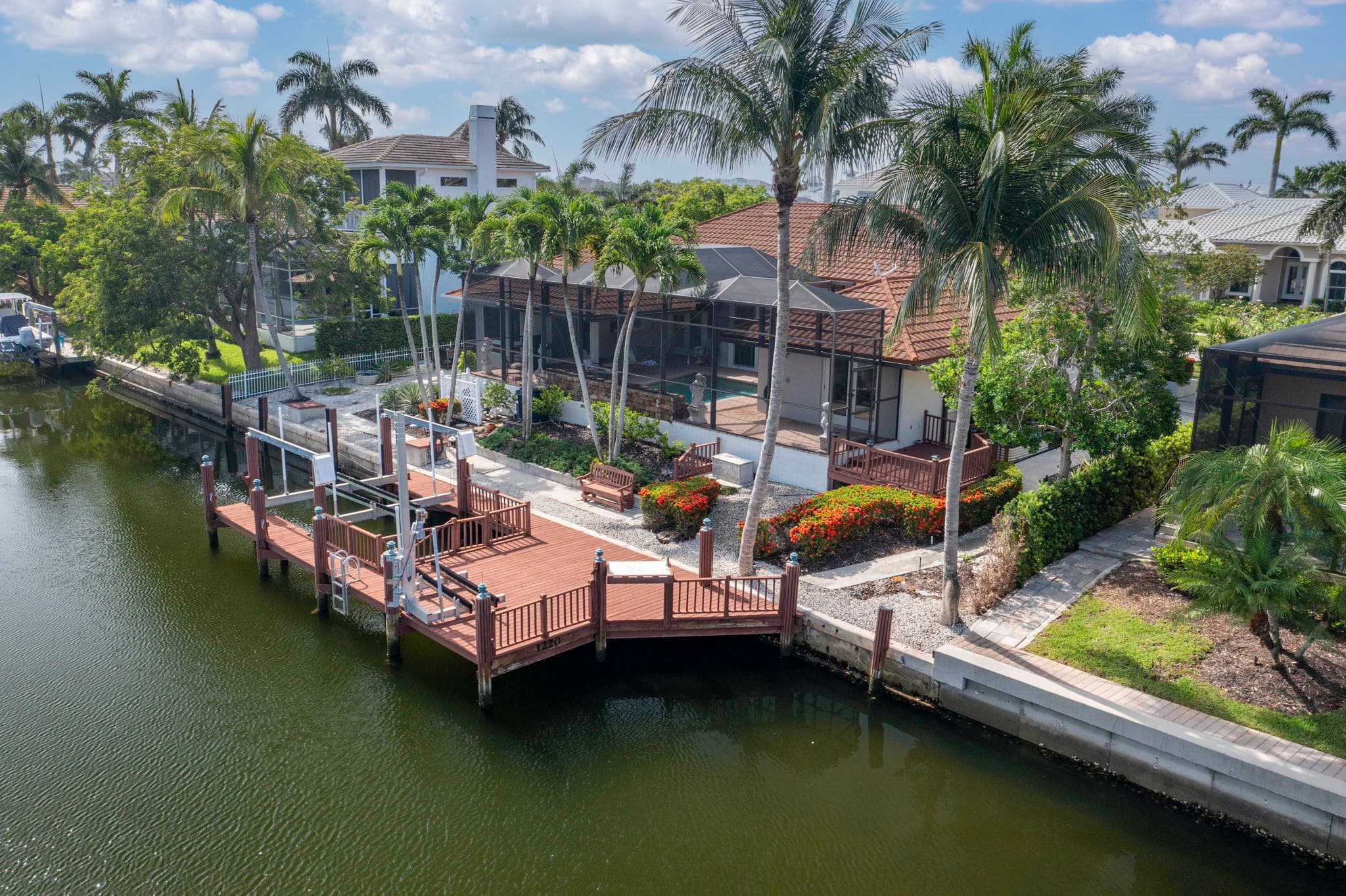 Aerial view of the dock and canal frontage